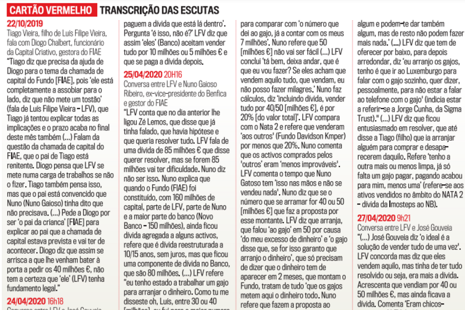 Escutas da Operação Cartão Vermelho