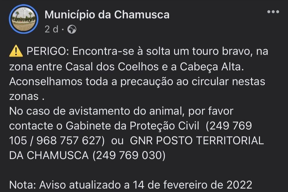 Município alerta para risco 