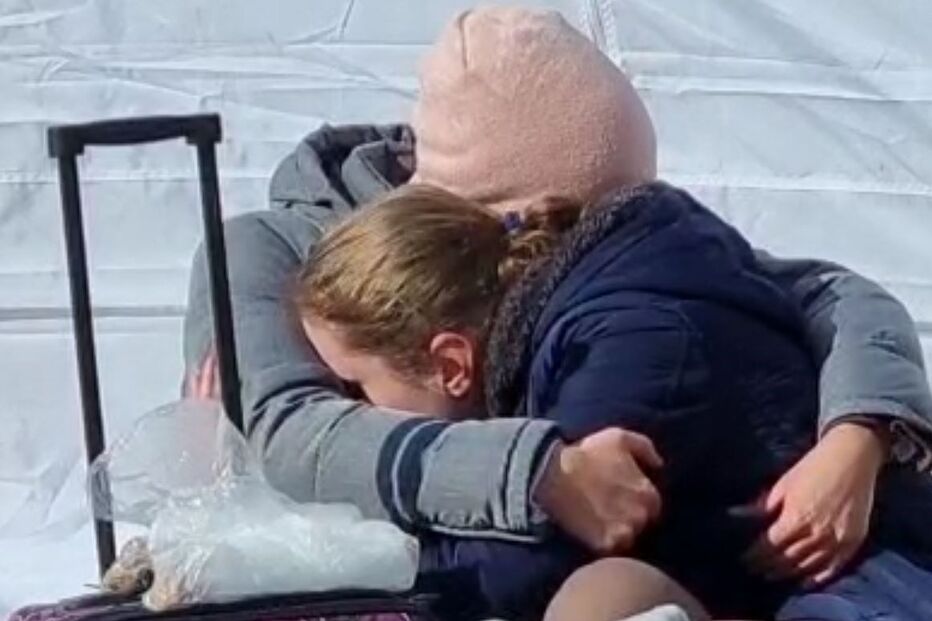 Família, refugiados, Ucrânia