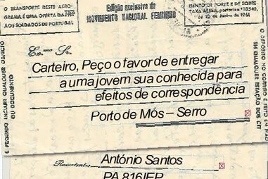 A primeira (de muitas cartas) que António Vicente escreveu a Piedade, futura mulher 