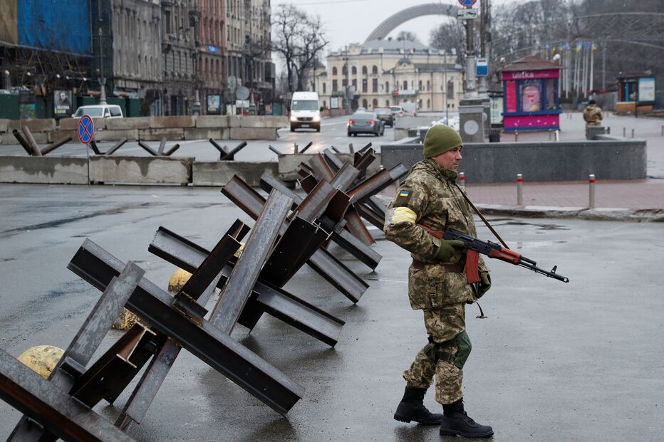 Militares ucranianos em Kiev