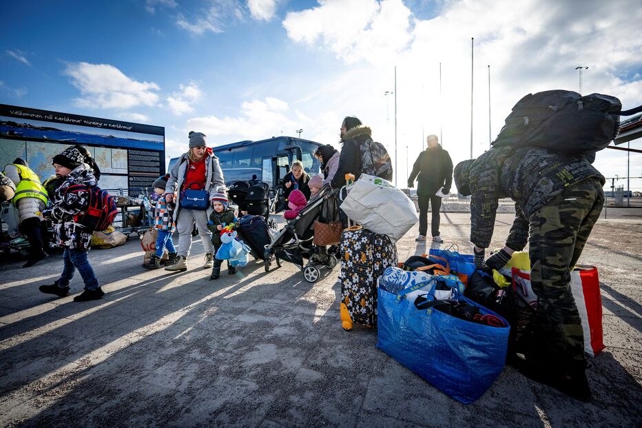 Refugiados ucranianos chegam à Polónia