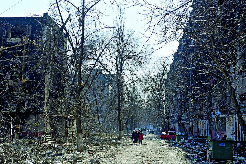 destruição, guerra, Mariupol, ucrânia, invasão russa
