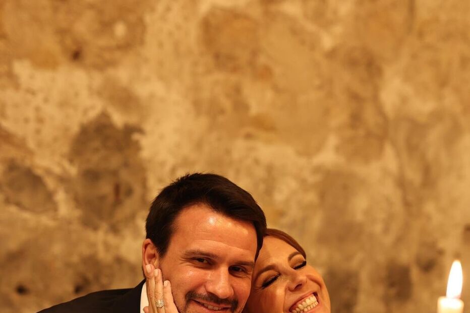 Tânia Ribas de Oliveira com o marido