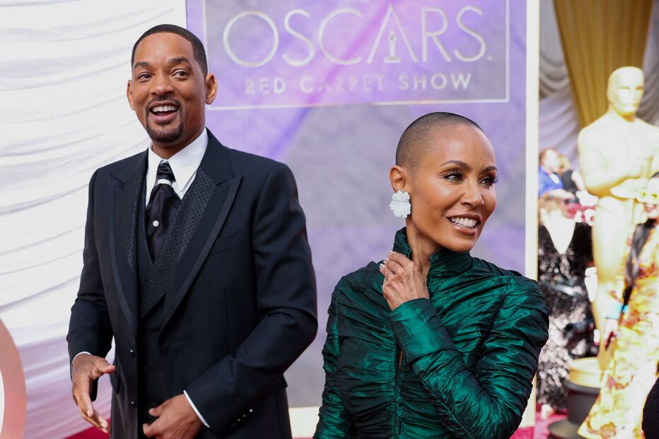 Will Smith e Jada Pinkett Smith, na cerimónia dos Óscares 2022