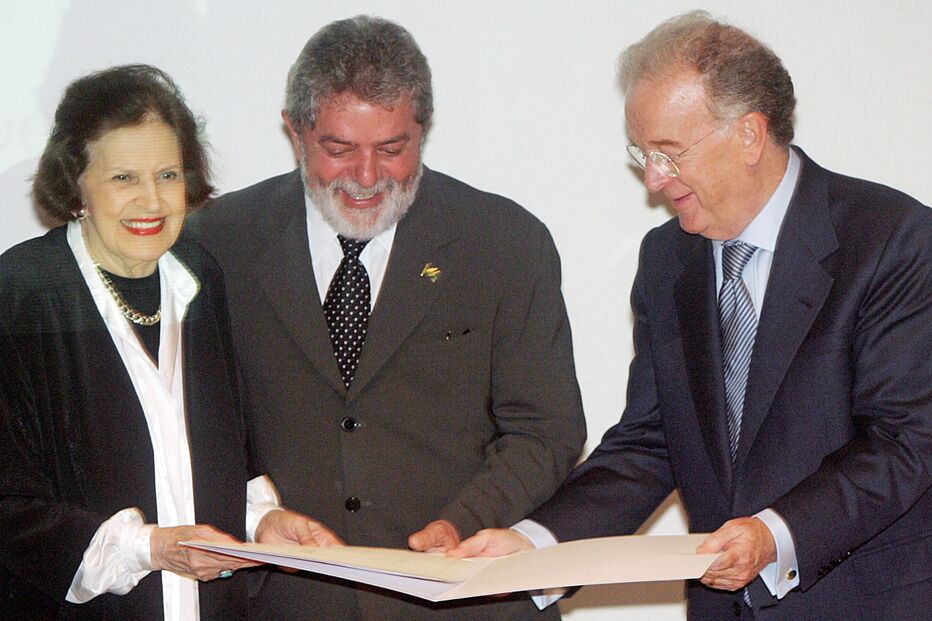 Lygia Fagundes Telles, Lula da Silva e Jorge Sampaio