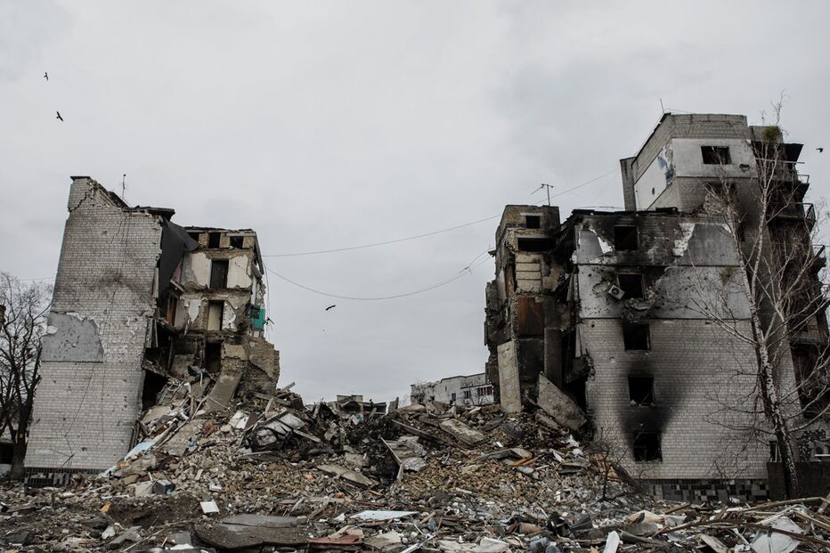 destruição, ucrânia, Borodyanka, guerra