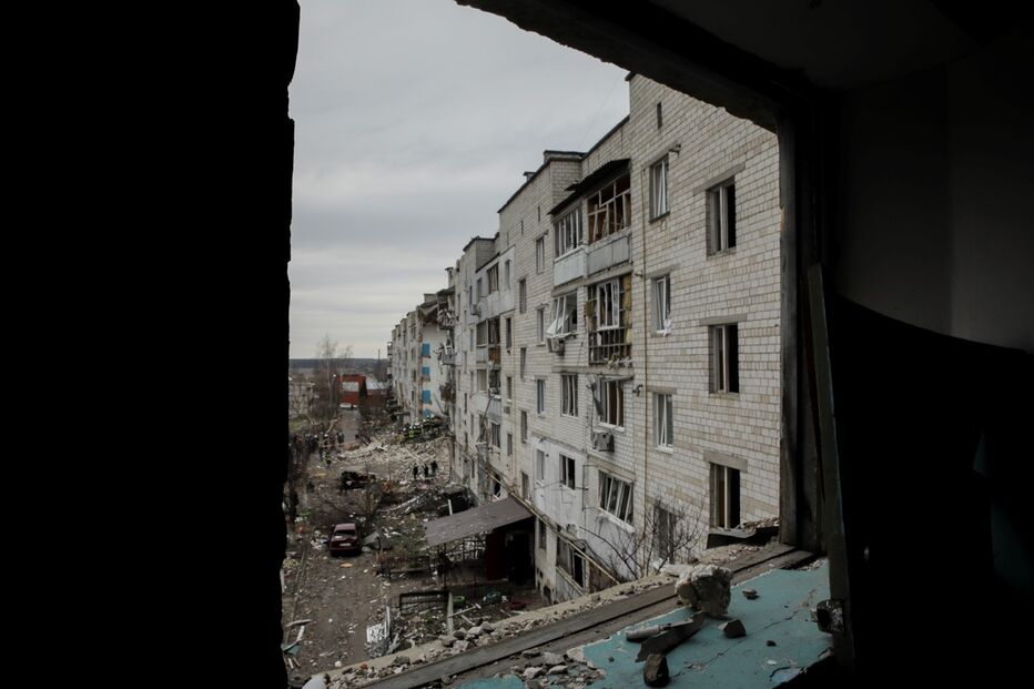 destruição, ucrânia, Borodyanka, guerra, casas