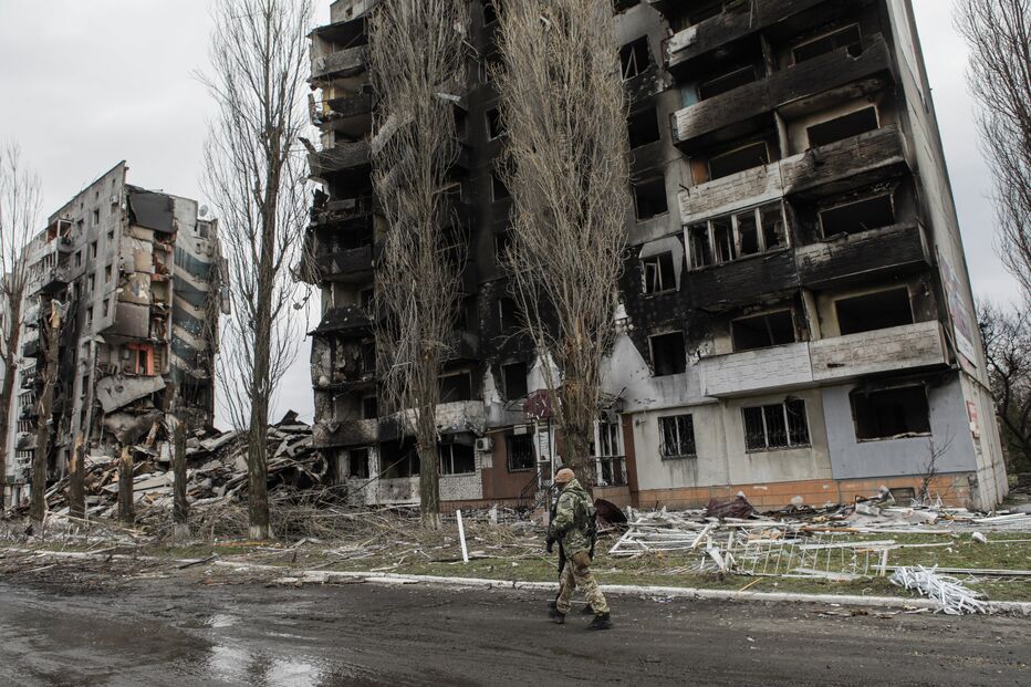 destruição, ucrânia, Borodyanka, guerra	