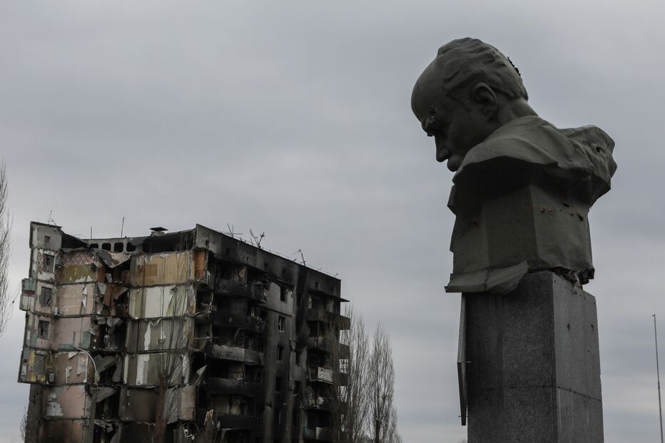 destruição, ucrânia, Borodyanka, guerra, casas	
