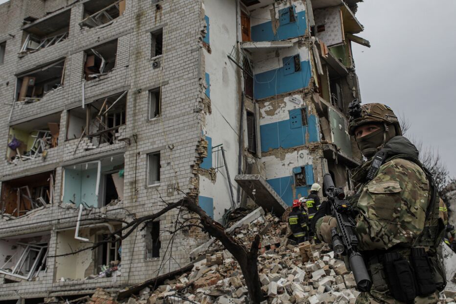 destruição, ucrânia, Borodyanka, guerra, casas	