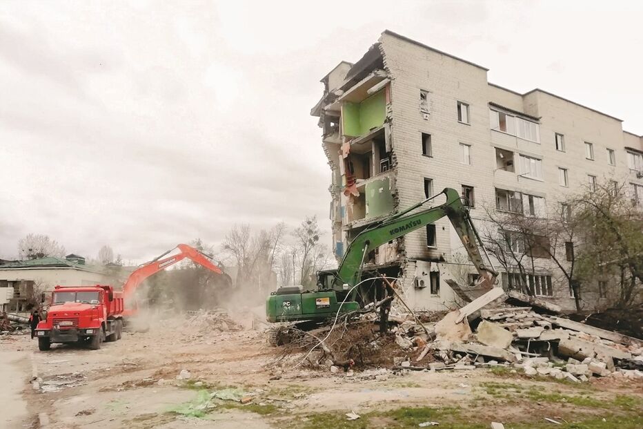 destruição, ucrânia, Borodyanka, guerra, casas
