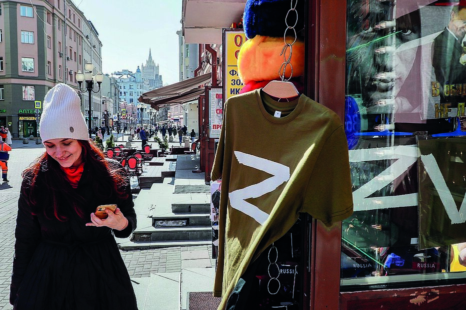 Moscovo, z, camisola, guerra na ucrânia