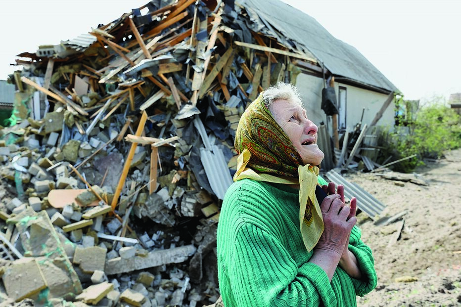 Donbass, Ucrânia, mulher, idosa