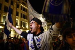 Festejos dos adeptos do FC Porto