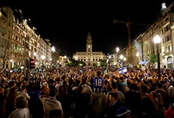Festejos dos adeptos do FC Porto
