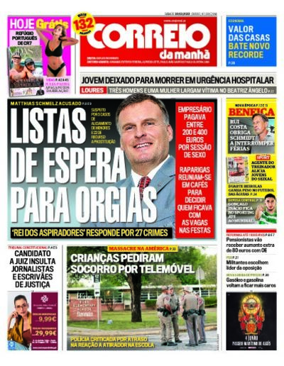Capa de sábado, 28 de maio de 2022