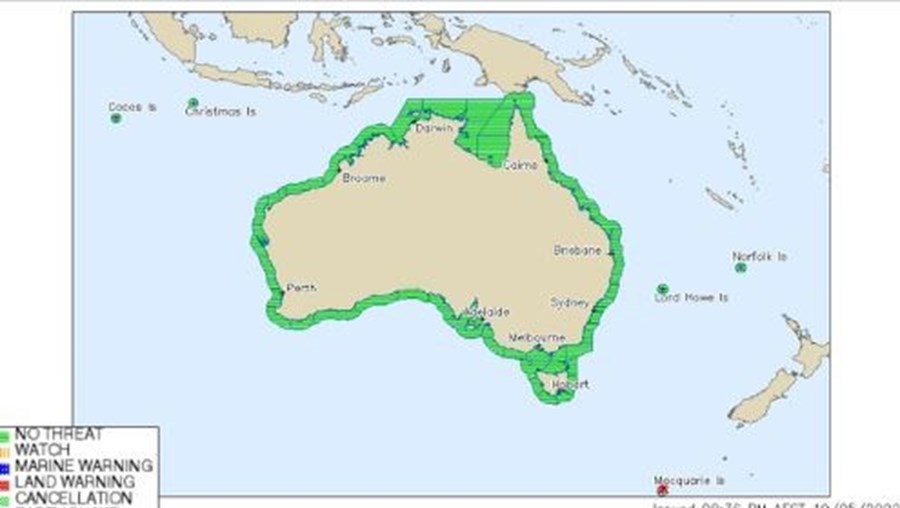 Austrália emite alerta de tsunami após sismo de 6.7 
