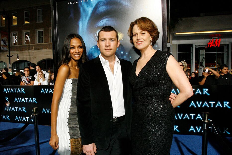 Zoe Saldana, Sam Worthington e Sigourney Weaver