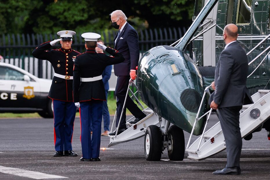 Joe Biden na chegada ao Japão 