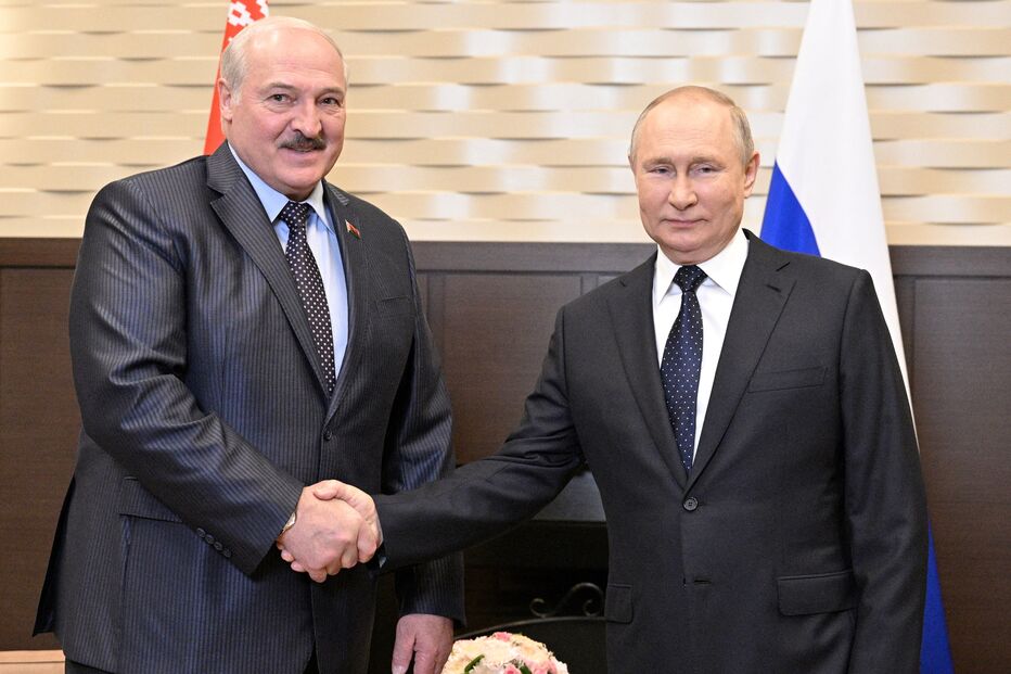 Presidente da Bielorrússia, Aleksandr Lukashenko, e o Presidente da Rússia, Vladimir Putin