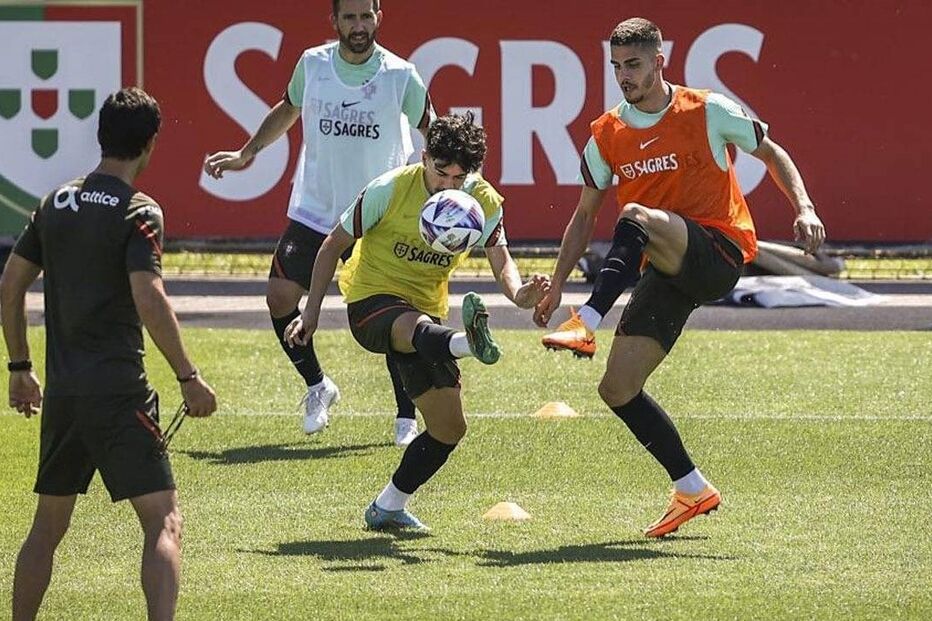 Vitinha no treino da Seleção Nacional