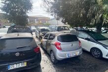 carros, fogo, destruição, Sacavém