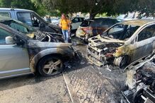 carros, fogo, destruição, Sacavém