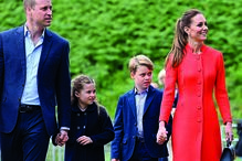 William, Kate Middleton e os filhos mais velhos, Charlotte e George