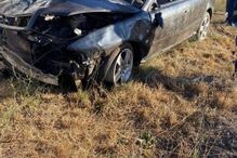 Carro em que seguiam as vítimas