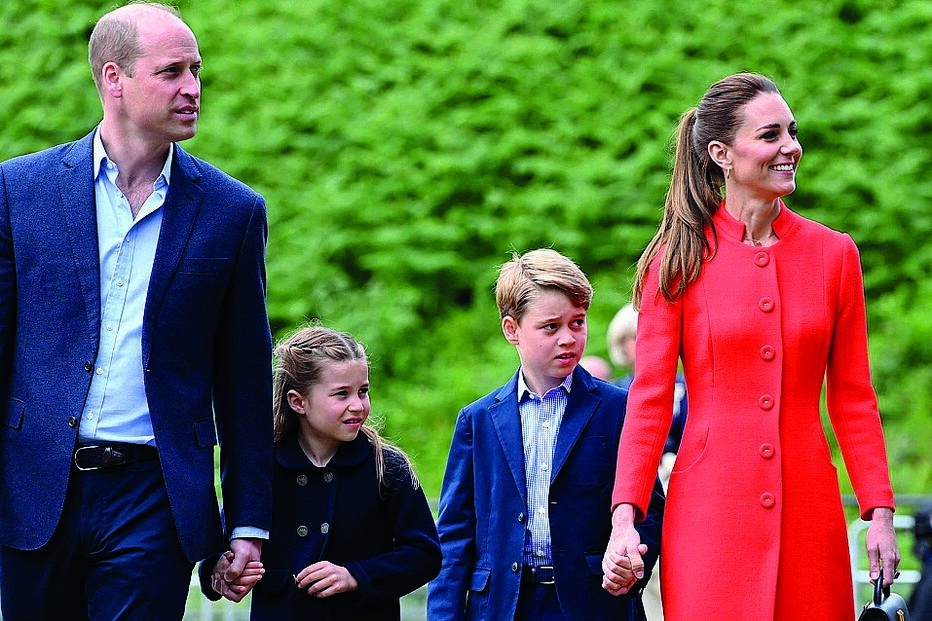 William, Kate Middleton e os filhos mais velhos, Charlotte e George