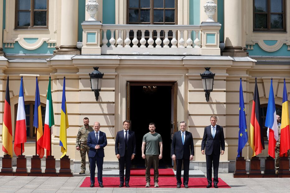 Macron, Scholz e Draghi já chegaram a Kiev	