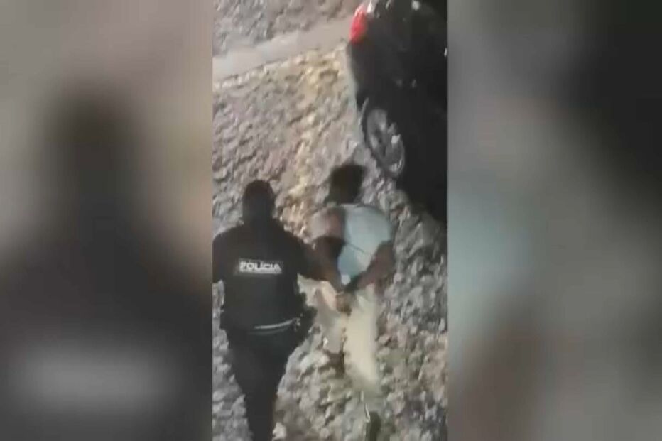 Imagens mostram momento em que suspeito de atirar em segurança de bar em Vila do Conde é detido