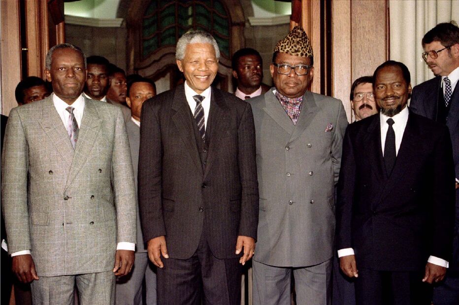 José Eduardo dos Santos, Nelson Mandela, Sese Seko e Joaquim Chissano