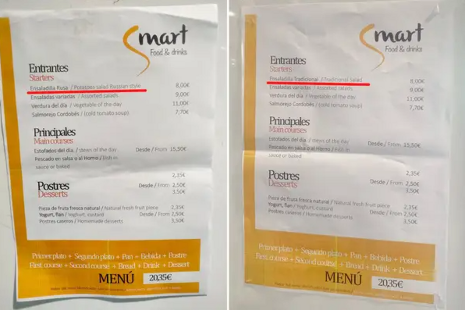 Cimeira da NATO, menu, salada russa