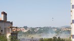 Chamas consomem mato em zona residencial de Algueirão-Mem Martins, Sintra
