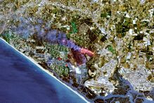 Imagem que mostra a dimensão real do incêndio na Universidade do Algarve