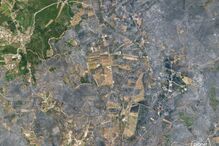 A zona afetada pelos incêndios no distrito de Leiria. Imagem registada a 15 de julho