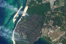 A área ardida na comuna de La Teste-de-Buch, em Girona, França. Imagem registada a 18 de julho