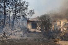 Incêndio em Lesbos, na Grécia