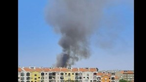 Dezenas de bombeiros combatem fogo junto à Siderurgia Nacional no Seixal