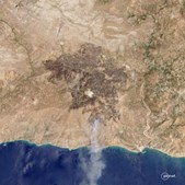 Os incêndios em Melambes, na Ilha de Creta, Grécia. Imagem registada a 16 de julho