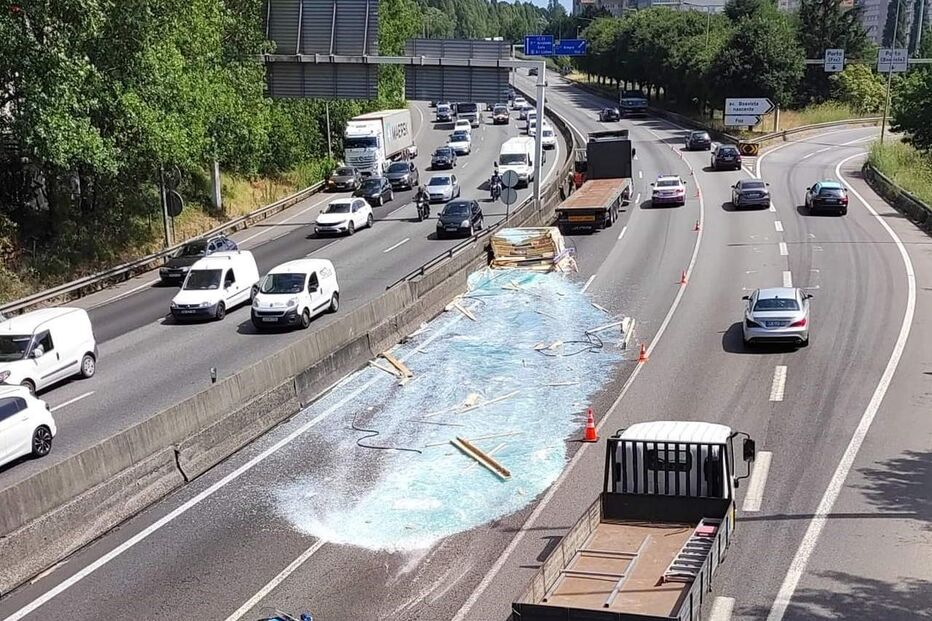 despiste, camião, vidro, porto