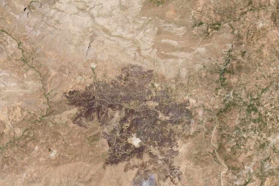 Os incêndios em Melambes, na Ilha de Creta, Grécia. Imagem registada a 16 de julho