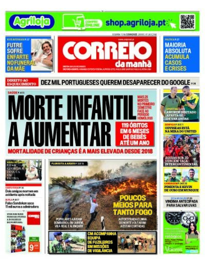 Capa de segunda-feira, 22 de agosto de 2022