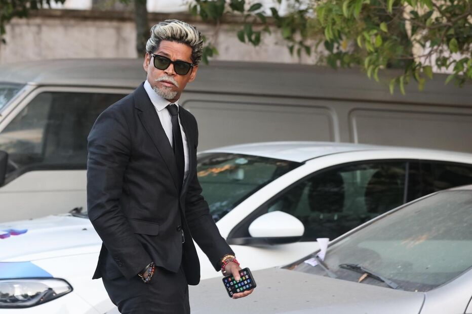 Abel Xavier no velório de Chalana