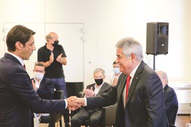 Rui Costa com Vieira quando foi apresentada a lista em  que era ‘vice’ 