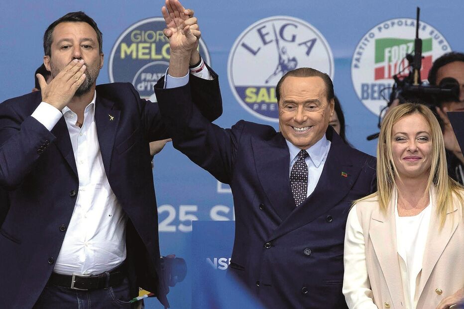 Matteo Salvini, Silvio Berlusconi  e Giorgia Meloni 