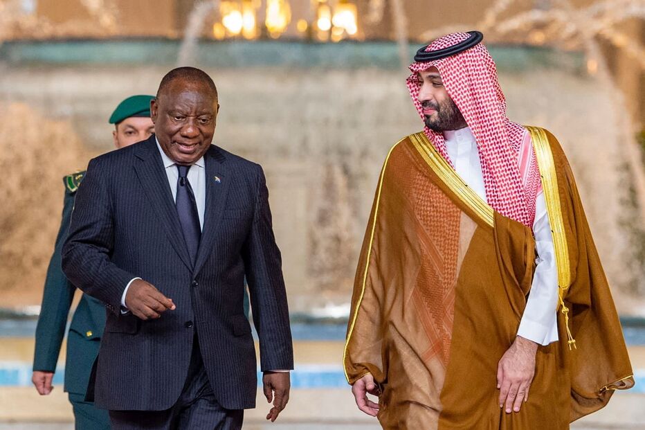 Presidente sul africano e Mohammed bin Salman 