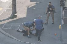 Momento em que homicida foi detido pelas autoridades